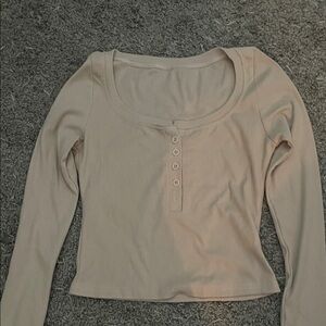 Women's Cream Long Sleeve Top